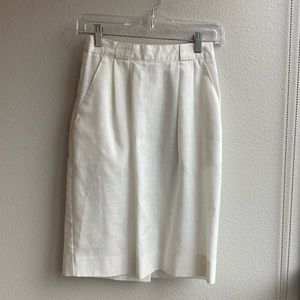 Vintage white linen pencil skirt